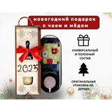 Новогодний подарок "Чай и мед" в коробке-бутылке