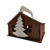 Ящик деревянный новогодний "Рождественский домик"  окрашенный