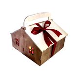Ящик деревянный новогодний "Рождественский домик"  окрашенный