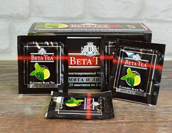 Пакетированный черный Бета чай Мята и липа
