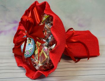 Подарок воспитателю букет из чая и конфет "В садик"