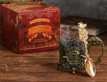 Подстаканник "Лучший врач" с подстаканником и ложкой