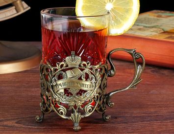 Подстаканник "Лучший учитель" со стаканом