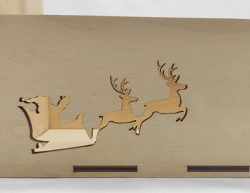 Ящик деревянный с канатной ручкой Олени