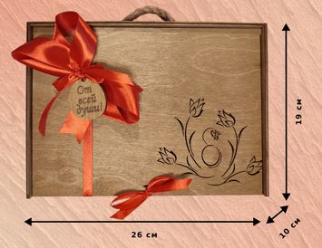 Подарочный набор "Чай-кофе-сладости" в деревянном ящике.