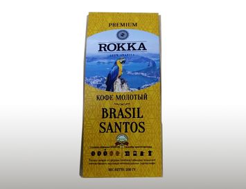 Кофе молотый Rokka Бразилия Santos 200 г. Крафт.