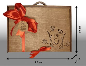 Ящик подарочный деревянный с ручкой.