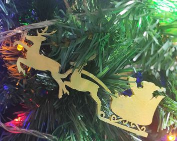 Набор елочных украшений 10+1 в подарок 7-15 см. из дерева