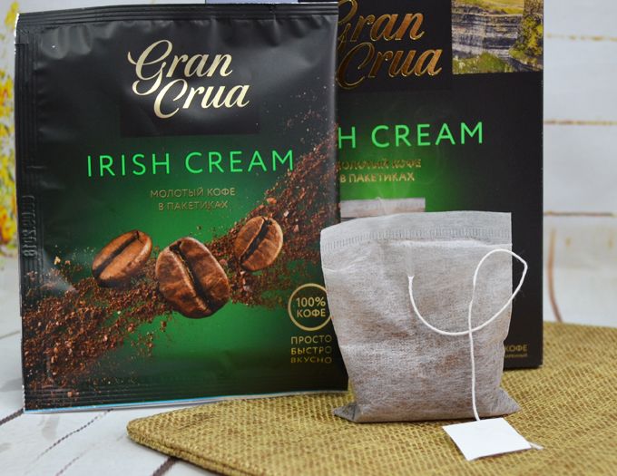 Кофе молотый  в пакетиках Irish Cream 9 г. для заваривания в чашке