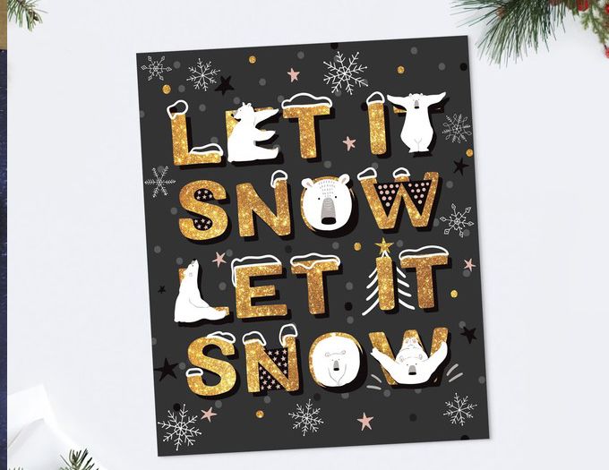 Открытка "Let it snow"